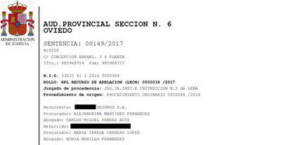 Condenada una aseguradora a pagar 30.759,25 euros, más intereses y costas por las lesiones cervicales y lumbares de la ocupante de un vehículo tras un accidente de tráfico