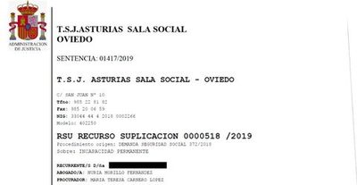 El INSS condenado a restituir en situación de incapacidad permanente absoluta y a abonar todas las mensualidades dejadas de percibir por una trabajadora