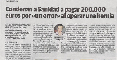 Sanidad indemnizará con 200.000 euros a una mujer que sufrió un error médico