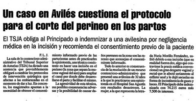 Un caso en Avilés cuestiona el protocolo para el corte del perineo en los partos